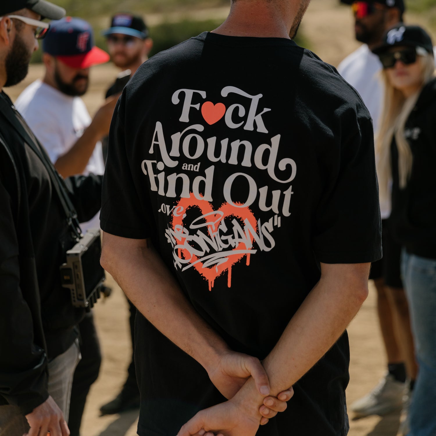 Hoonigan FIND OUT Short Sleeve Tee, featuring a bold graphic design on a black background.