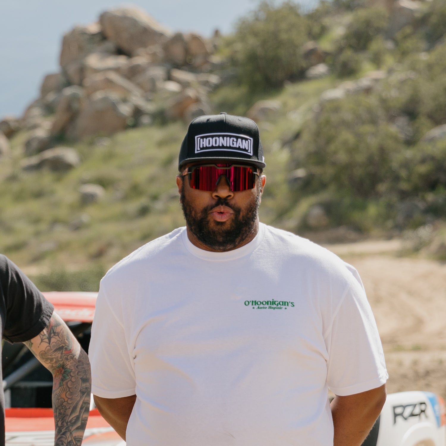 Hoonigan CENSOR BAR Snapback Hat featuring a black design with a bold white logo on the front and an adjustable snapback closure.