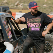 Hoonigan BUILT 2 SHRED Short Sleeve Tee featuring a bold graphic design, black fabric, and a casual style suitable for automotive enthusiasts.