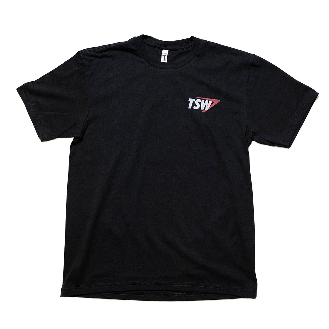 TSW Swoosh Short Sleeve Tee in black, featuring a front logo design and a classic crew neck style.