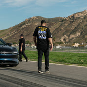 Hoonigan THIS VS THAT Short Sleeve Tee featuring bold graphic design in black and white on a grey background.