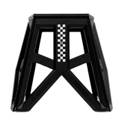 Hoonigan TRACK DAY collapsible stool with a black and red design, featuring the Hoonigan logo and lightweight construction for easy portability.