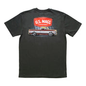 US Mags Desperado Short Sleeve Tee featuring a bold graphic print on a black cotton fabric.