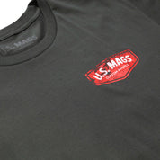 Black short sleeve t-shirt featuring the US Mags DESPERADO graphic design on the front.
