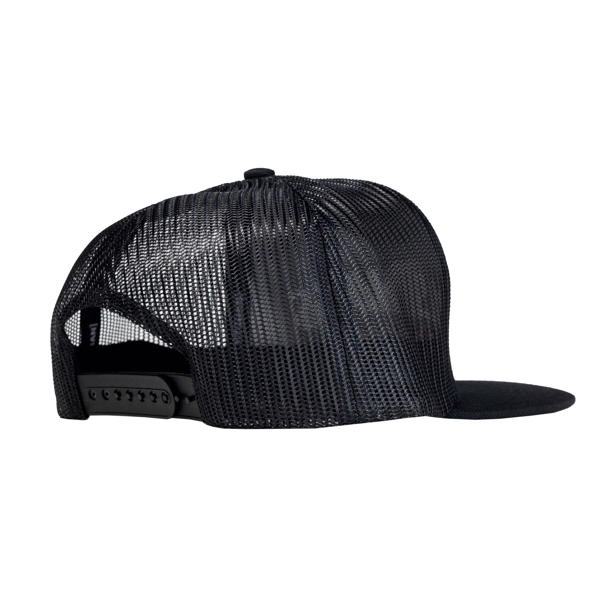 US Mags logo trucker hat featuring a bold embroidered logo on the front, black mesh back, and adjustable snap closure.