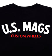 Black short sleeve tee featuring the US MAGS logo on the back.