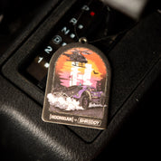 Hoonigan x Shreddy DESERT Air Freshener featuring a vibrant off-road vehicle design, perfect for automotive enthusiasts.