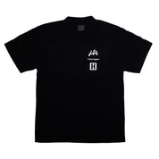 Black short sleeve t-shirt featuring Hoonigan logo and graphic, perfect for motorsport enthusiasts and casual wear.