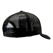 Black trucker hat featuring the MSA Wheels logo, designed for automotive enthusiasts and casual wear.