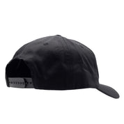 Black unstructured strapback hat featuring a classic design, perfect for motorsport enthusiasts and casual wear.