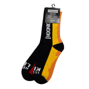 Hoonigan GYMKHANA AUSSIE SHRED LIVERY Socks featuring bold colors and dynamic design for motorsport enthusiasts.