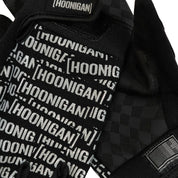 Hoonigan Scatter Censor Bar Logo gloves featuring a bold logo design and textured grip for automotive enthusiasts.