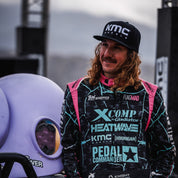 KMC LOGO Snapback Hat in black with a white logo on the front.