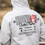 Black Hoonigan HOONARCHY pullover hoodie featuring bold white graphics and a comfortable, relaxed fit.