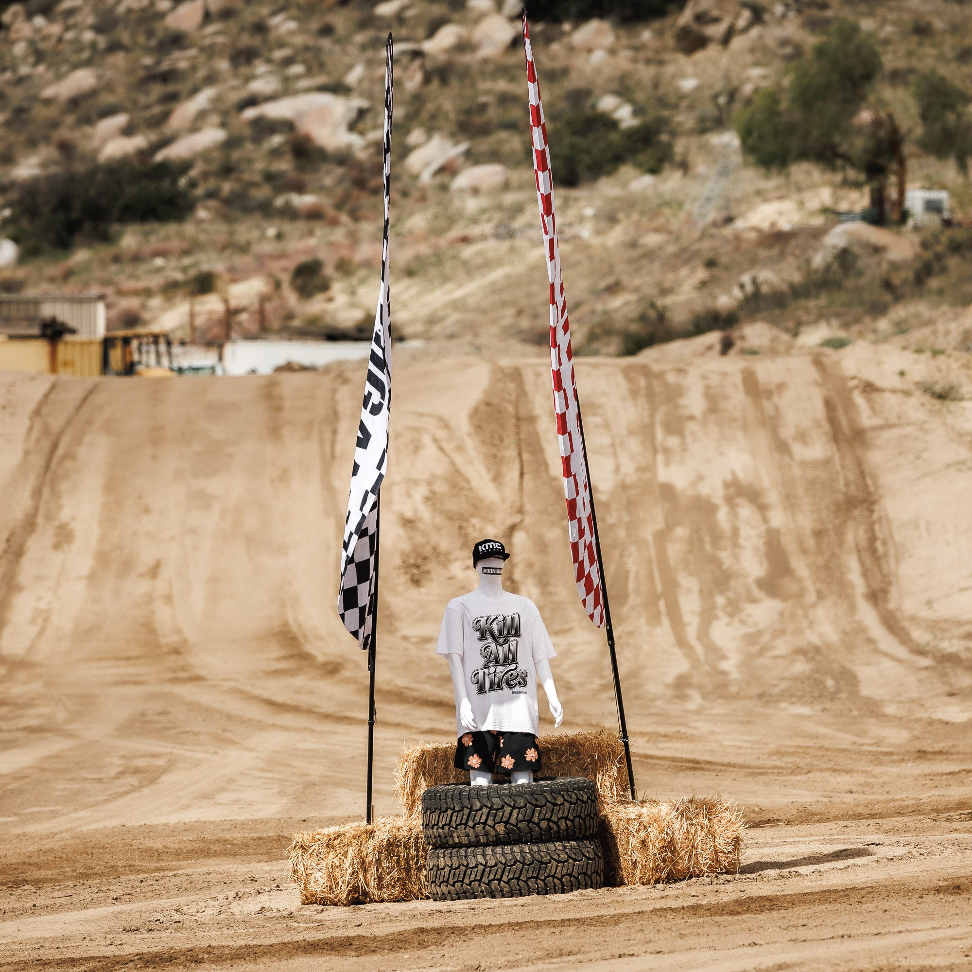 Hoonigan KILL ALL TIRES V2 Short Sleeve Tee featuring a bold graphic on the front, black fabric, and a relaxed fit.