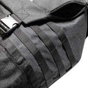 Close-up of the Hoonigan CENSOR BAR backpack featuring durable fabric, adjustable straps, and a secure buckle.