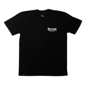Black short sleeve t-shirt featuring the Rotiform logo on the left chest, ideal for automotive enthusiasts.