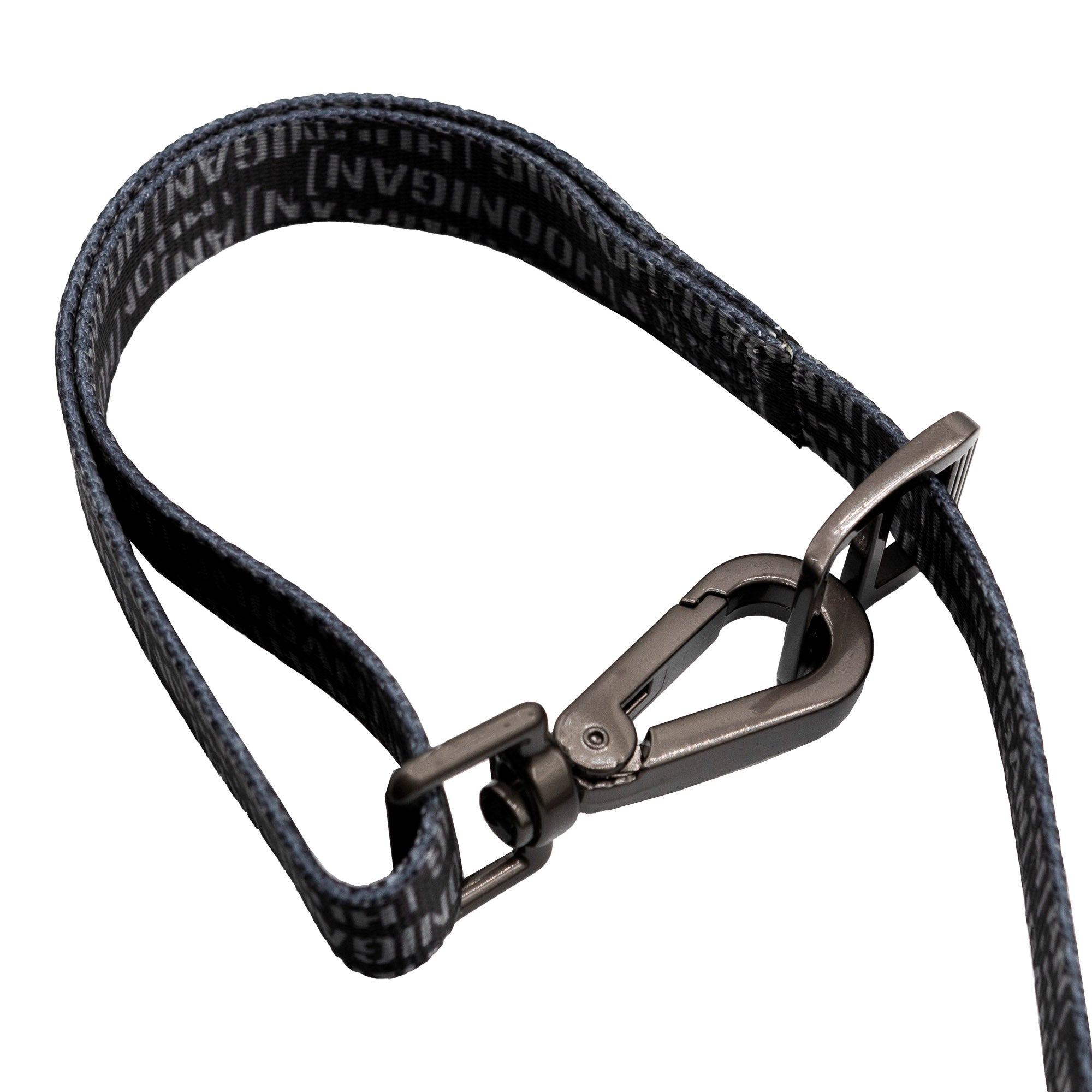 Hoonigan Scatter Censor Bar Logo dog leash featuring a durable design and a sturdy metal clip for secure attachment.