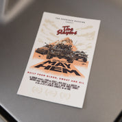 Hoonigan MAYHEM ROAD sticker featuring bold graphics of vehicles and the text "Built from Blood, Sweat and Oil.