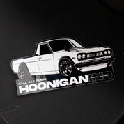 Hoonigan SUNS OUT sticker featuring a classic truck design, perfect for automotive enthusiasts and car culture fans.