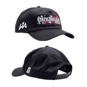 Black unstructured snapback hat featuring Hoonigan logo and Lia Block design, perfect for motorsport enthusiasts.