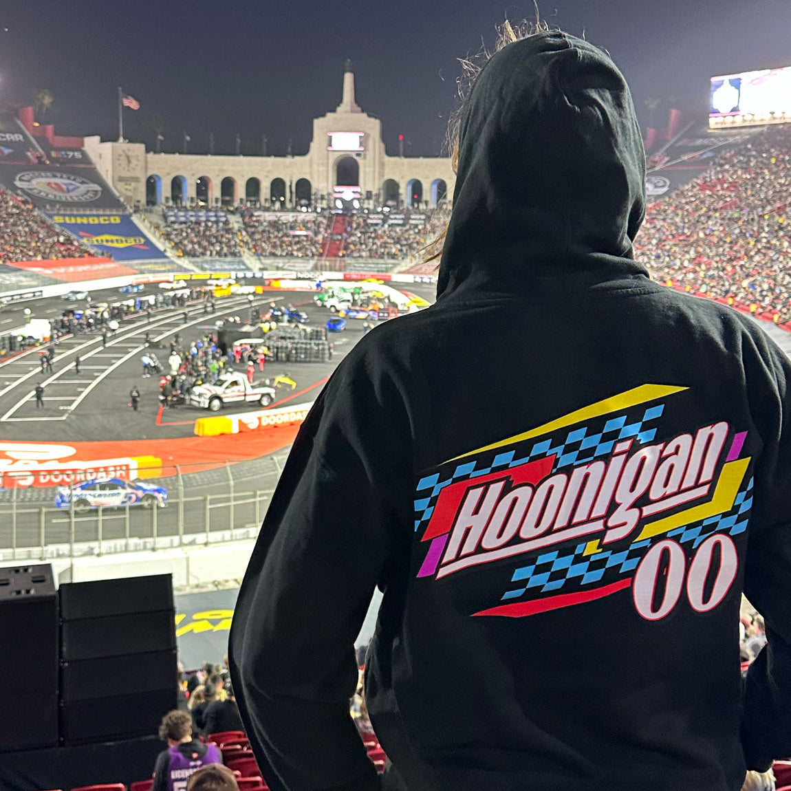 Black Hoonigan "Best There Is" pullover hoodie featuring a bold graphic logo on the front and a comfortable fit.