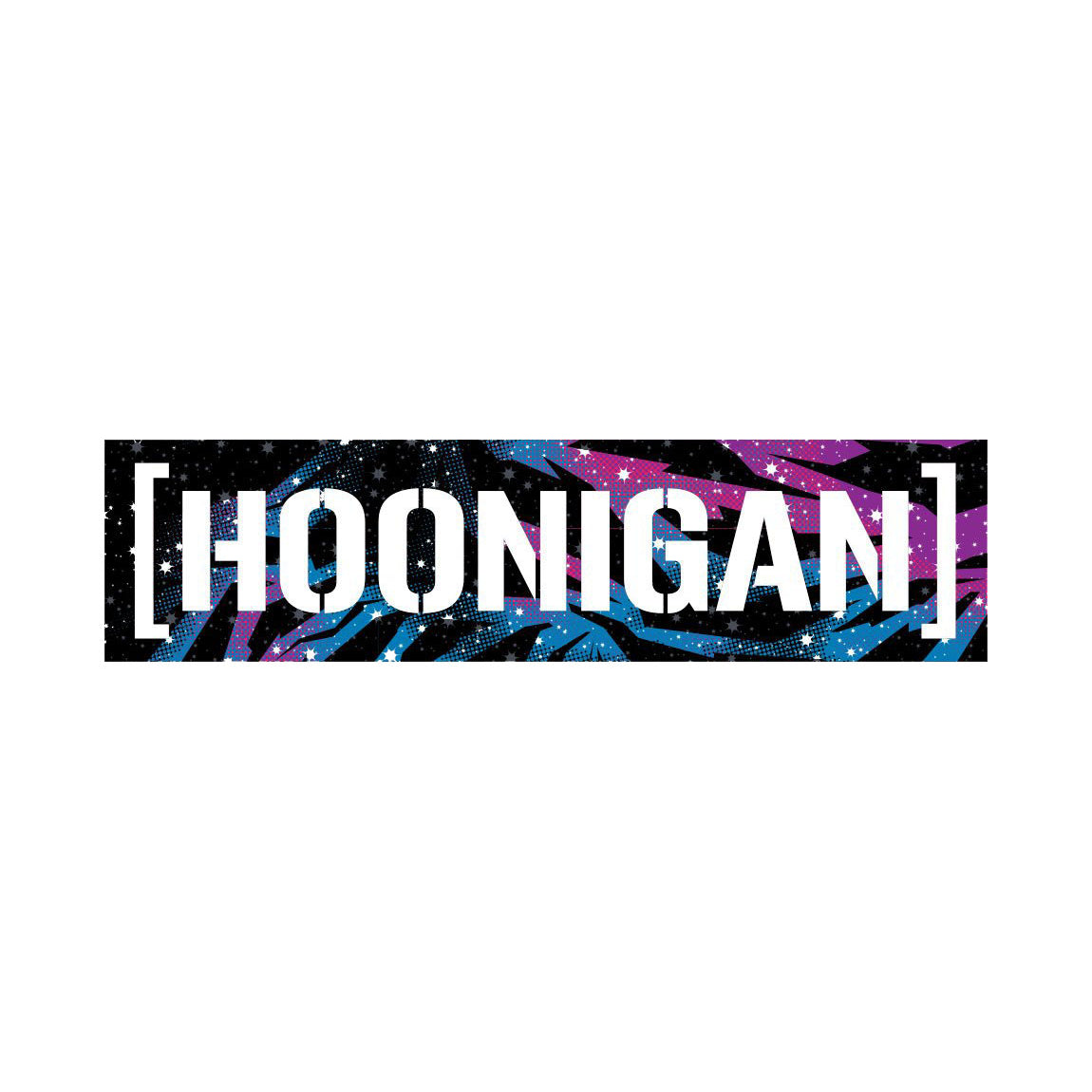 Hoonigan GALAXY CENSOR BAR sticker in black, 10 inches long, featuring a bold, graffiti-style design.