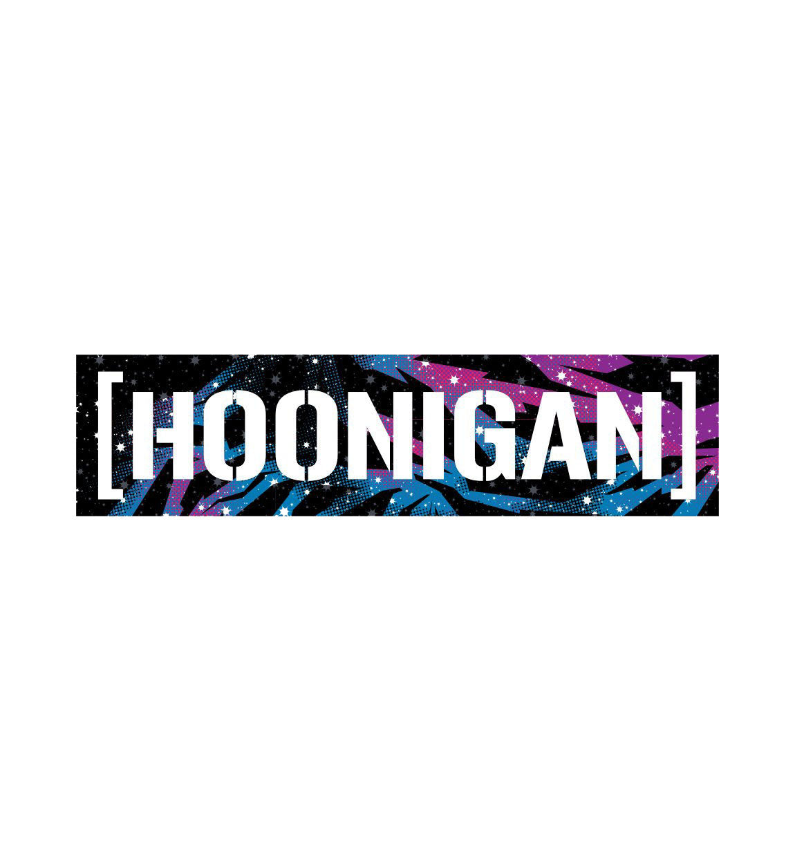 Hoonigan GALAXY CENSOR BAR sticker in black, 10 inches long, featuring a bold, graffiti-style design.