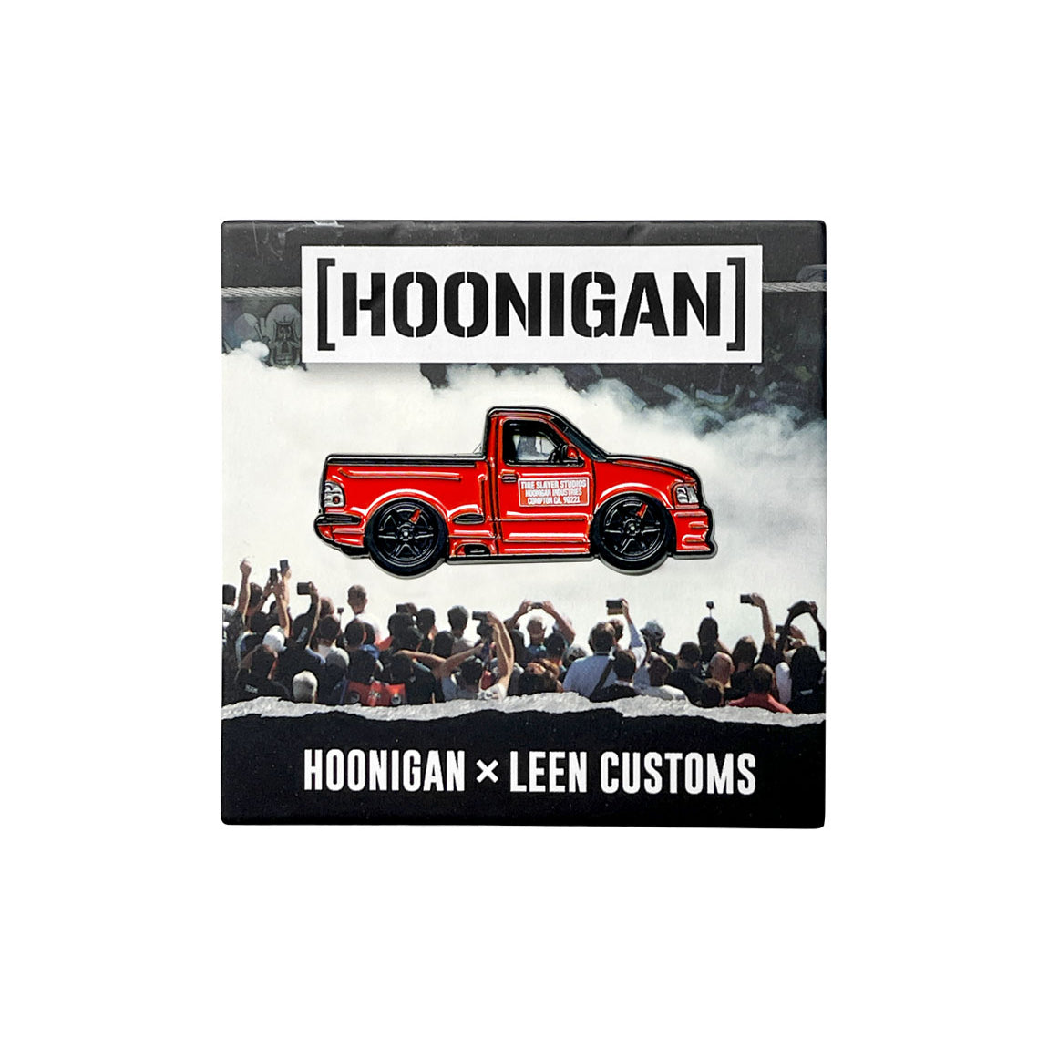 Hoonigan X Leen Customs Limited LORD FRIGHTENING collectible pin featuring a detailed design with vibrant colors and a spooky theme.
