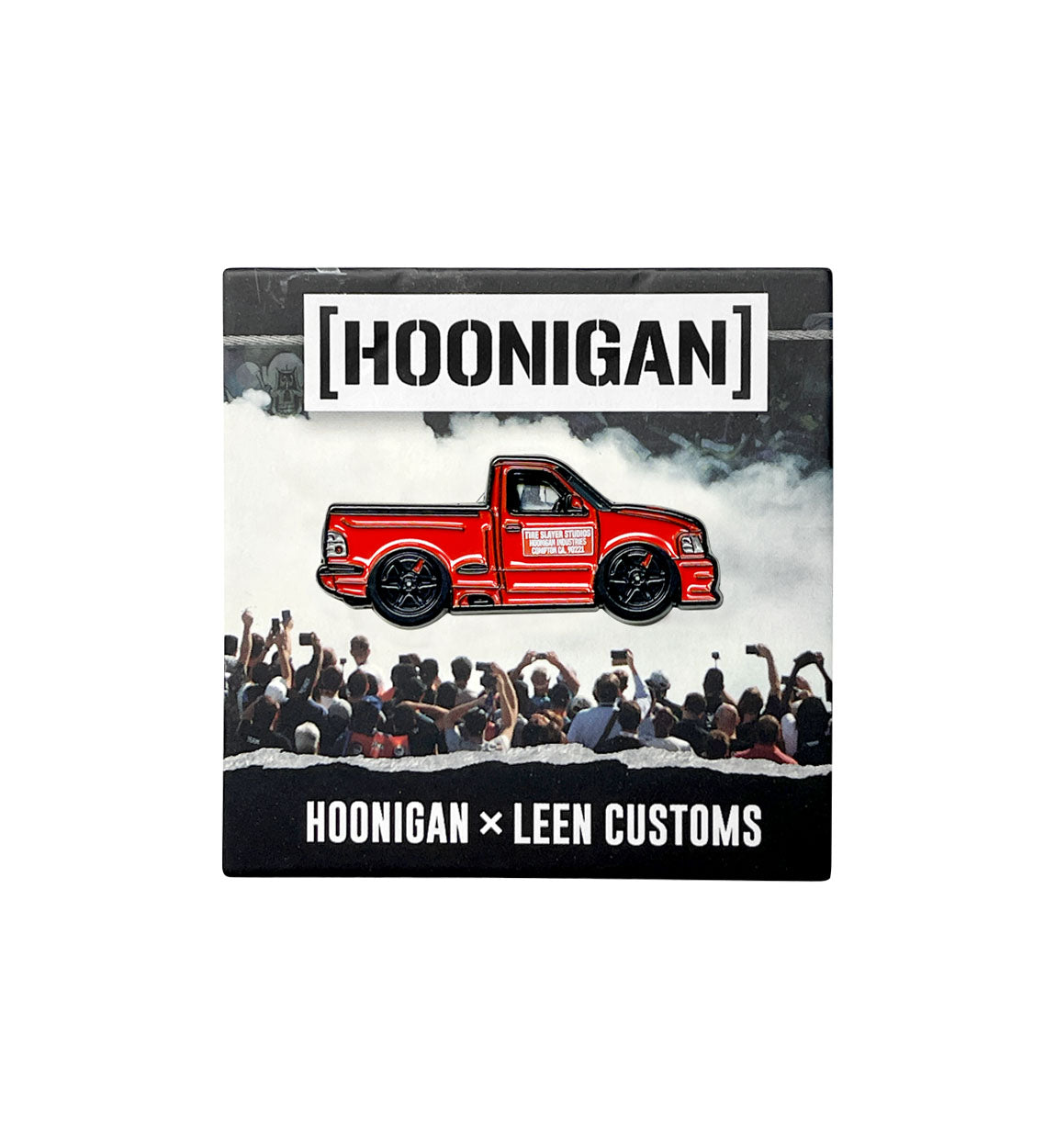 Hoonigan X Leen Customs Limited LORD FRIGHTENING collectible pin featuring a detailed design with vibrant colors and a spooky theme.
