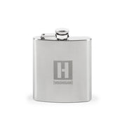 Hoonigan H BOX 6oz silver flask with a sleek design and Hoonigan logo.