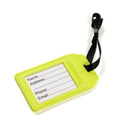 Hoonigan HI VIZ Luggage Tag in bright yellow with black logo design.