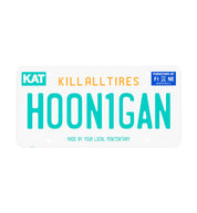 Hoonigan OG Florida License Plate in white with black text and graphics.