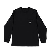 Black Hoonigan H-ICON Premium long sleeve tee featuring a bold white logo on the chest and sleeve.