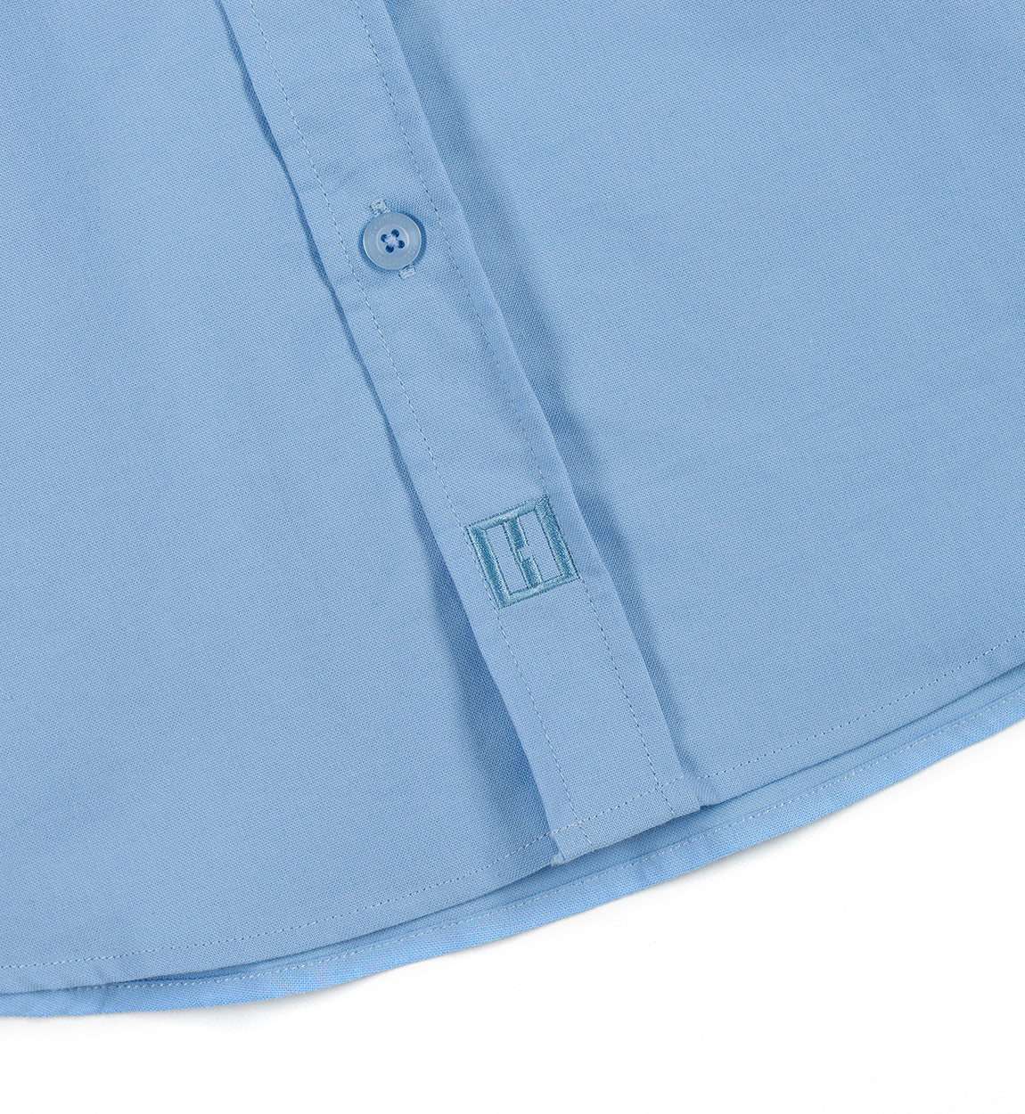Hoonigan EVENING OXFORD Woven Long Sleeve Dress Shirt in light blue, featuring a button-down collar and chest pocket, designed for a stylish casual look.