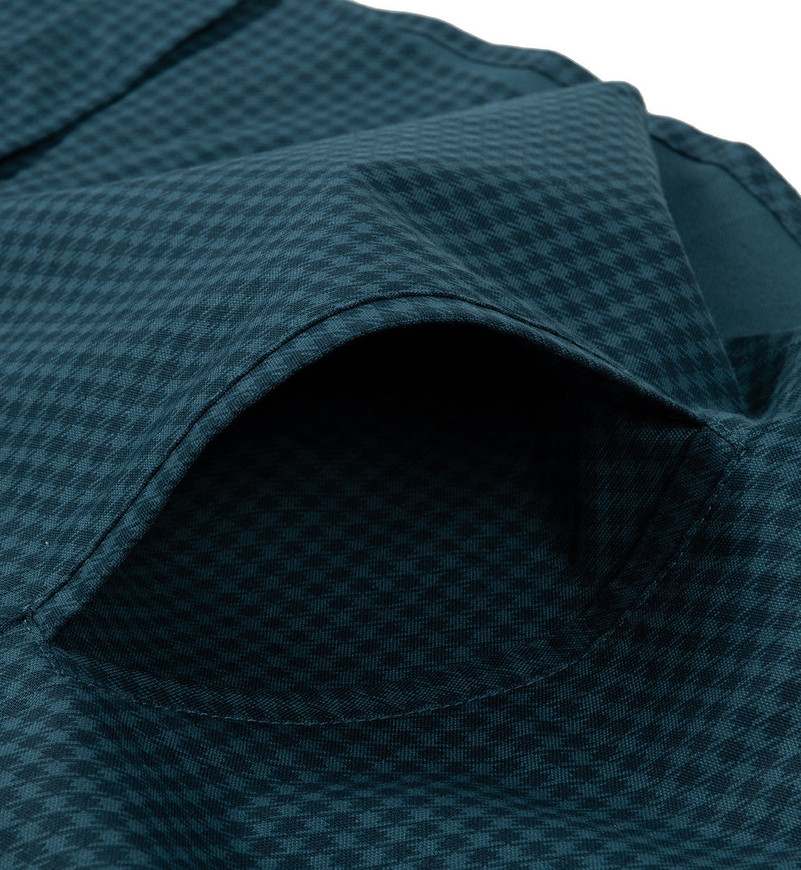 Hoonigan PEPITA Long Sleeve Woven Shirt in navy with a checkered pattern and button-down collar.