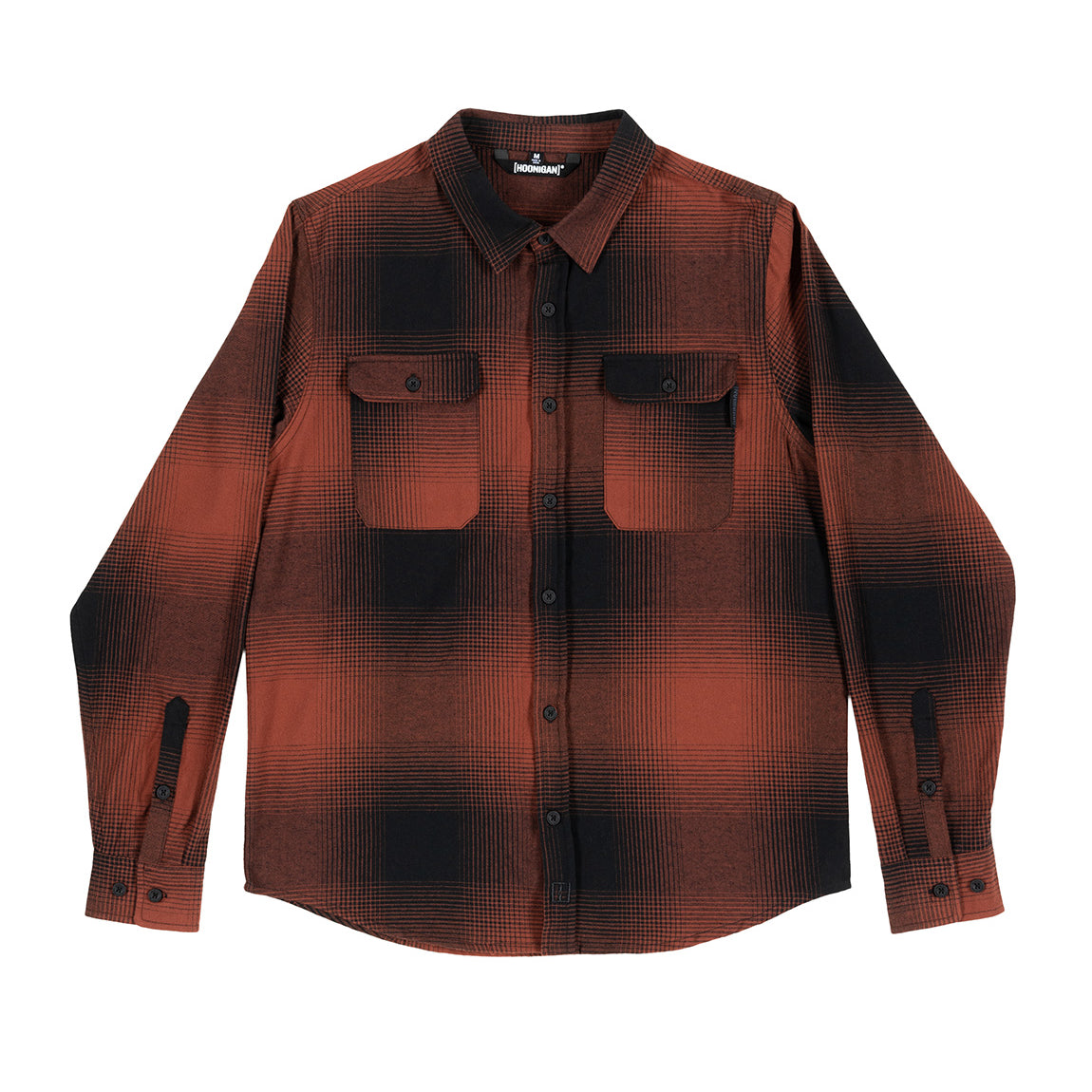 Dress up and stay warm with the NEW NEW Hoonigan RUST woven flannel.