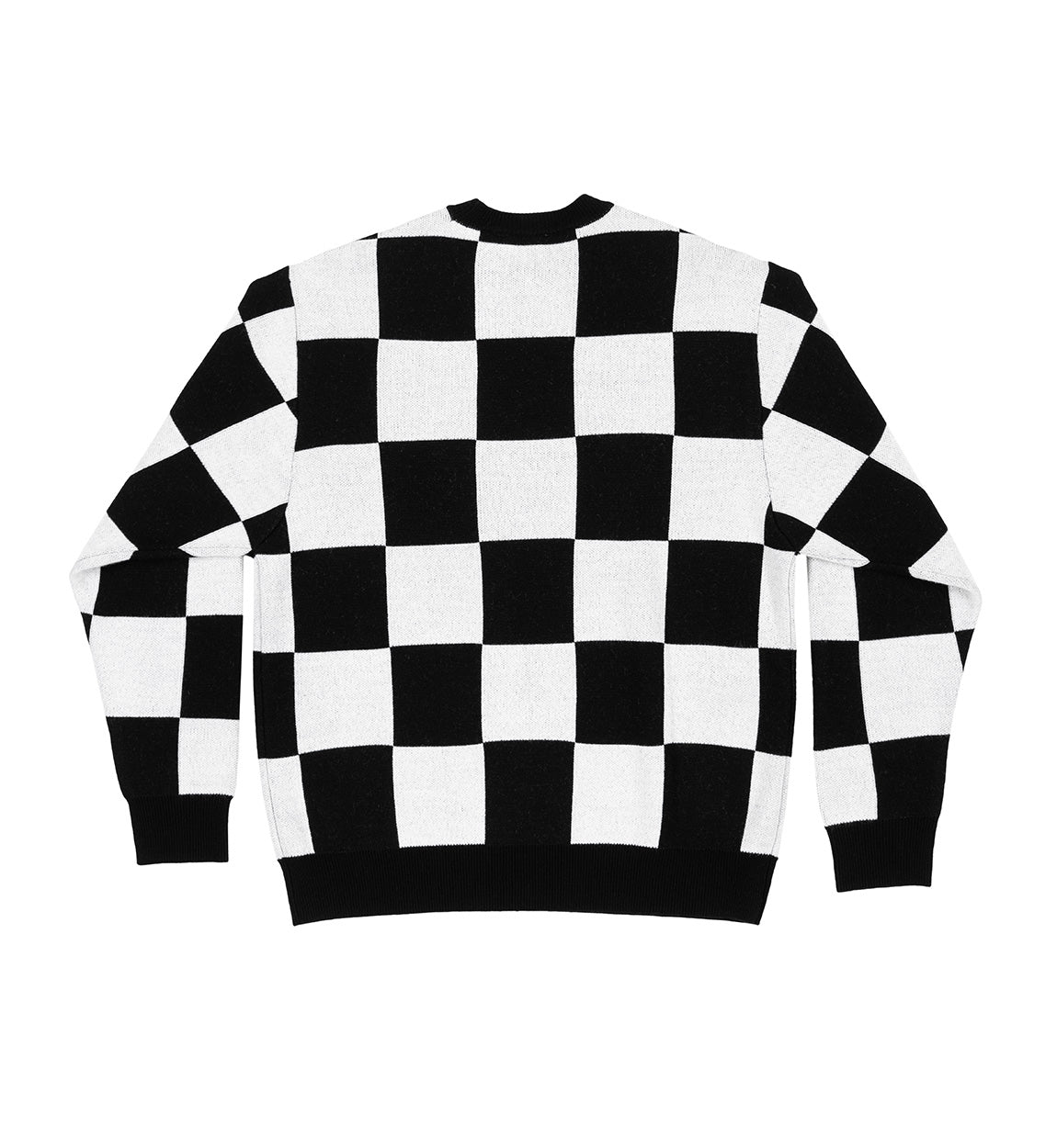 Hoonigan FINAL LAP Jacquard Sweater in black and charcoal, featuring a bold graphic design.