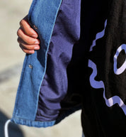 Hoonigan TRAILER lined denim jacket in navy with a relaxed fit and logo details.