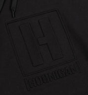 Hoonigan EMBOSSED H-BOX Hoodie in black, featuring a prominent embossed logo on the front, displayed against a neutral background.