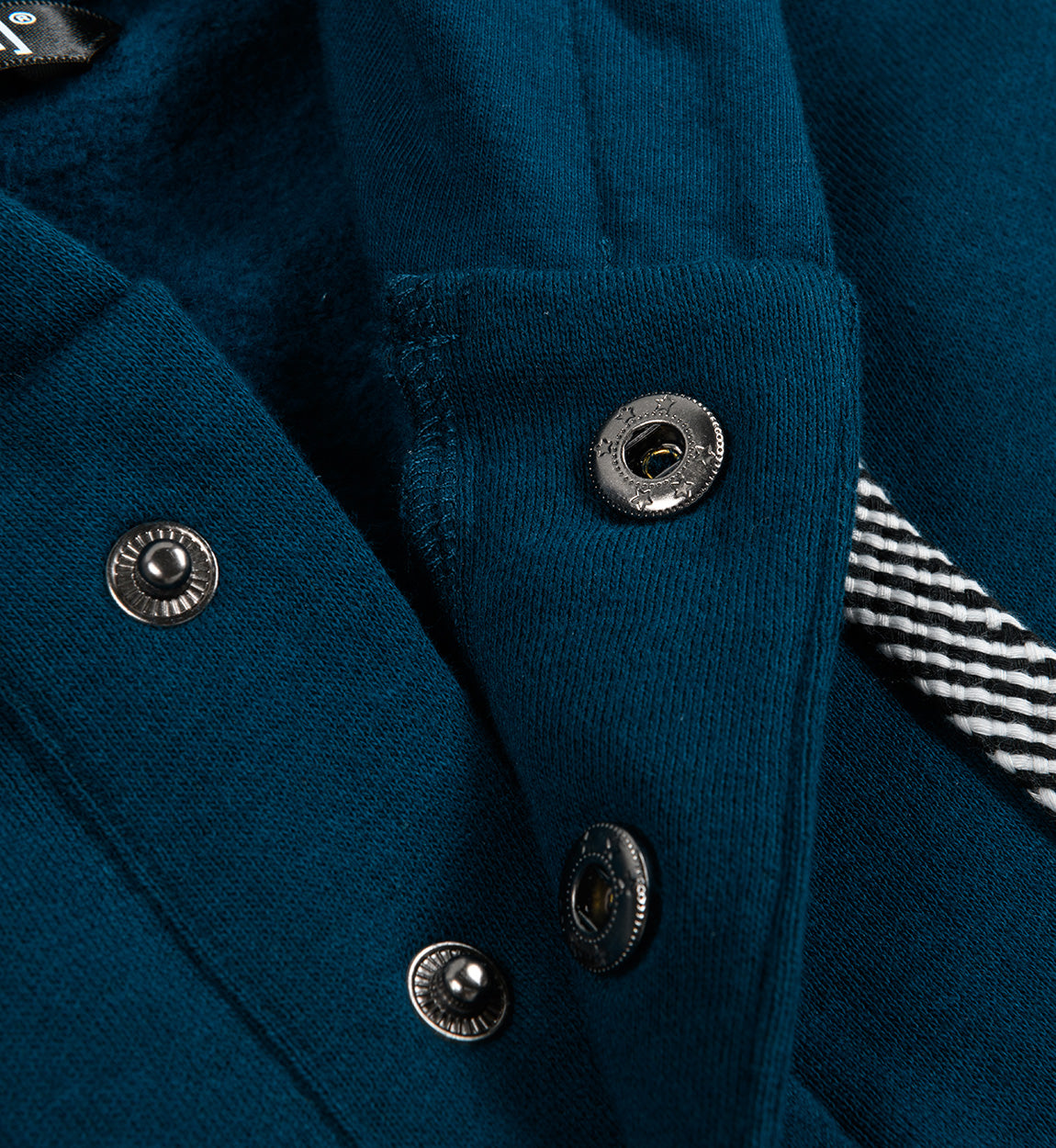 Hoonigan HILL CLIMB Henley Fleece Hoodie in navy, featuring a button-up collar and a stylish, comfortable design.