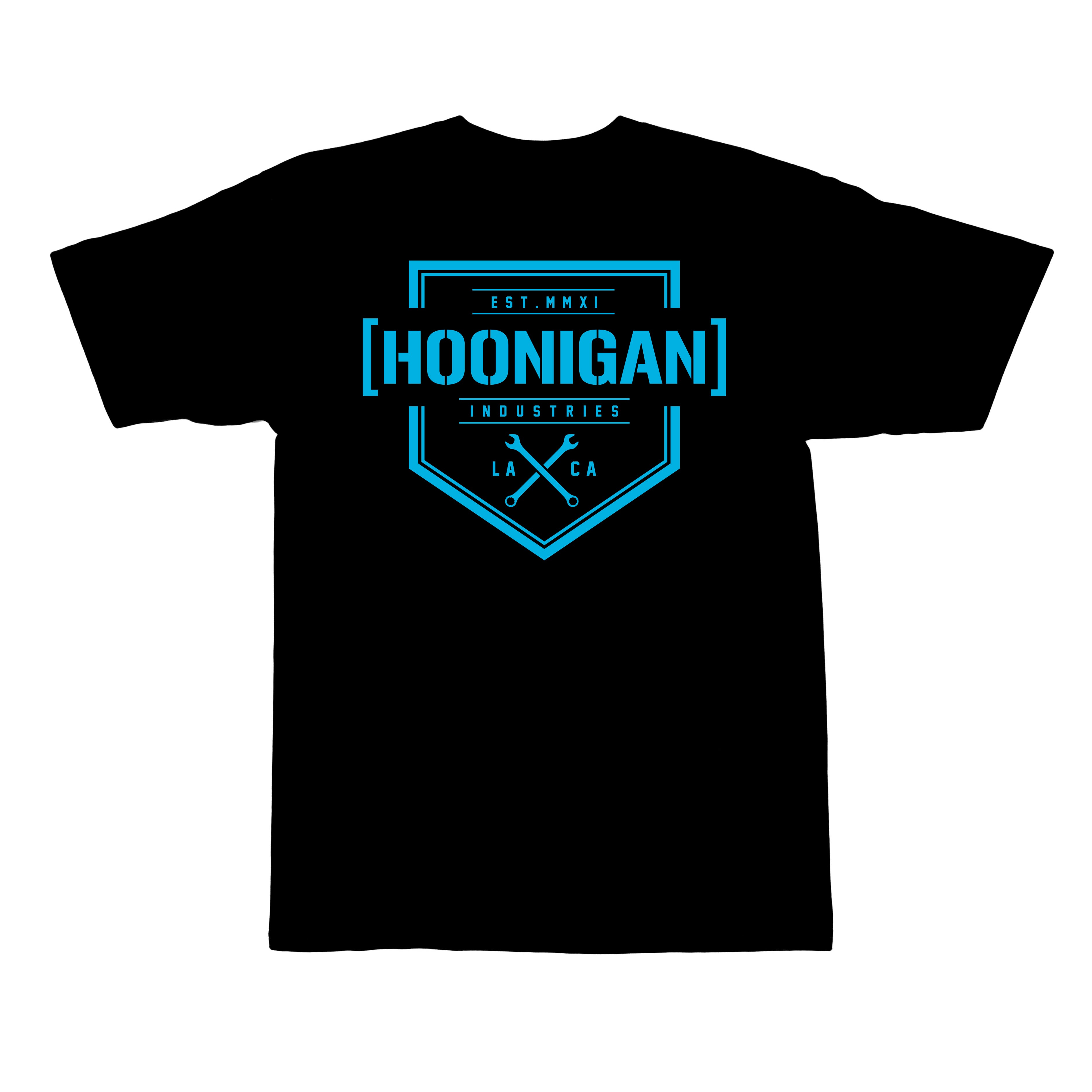 Hoonigan BRACKET X LOGO short sleeve black t-shirt with bold graphic design.