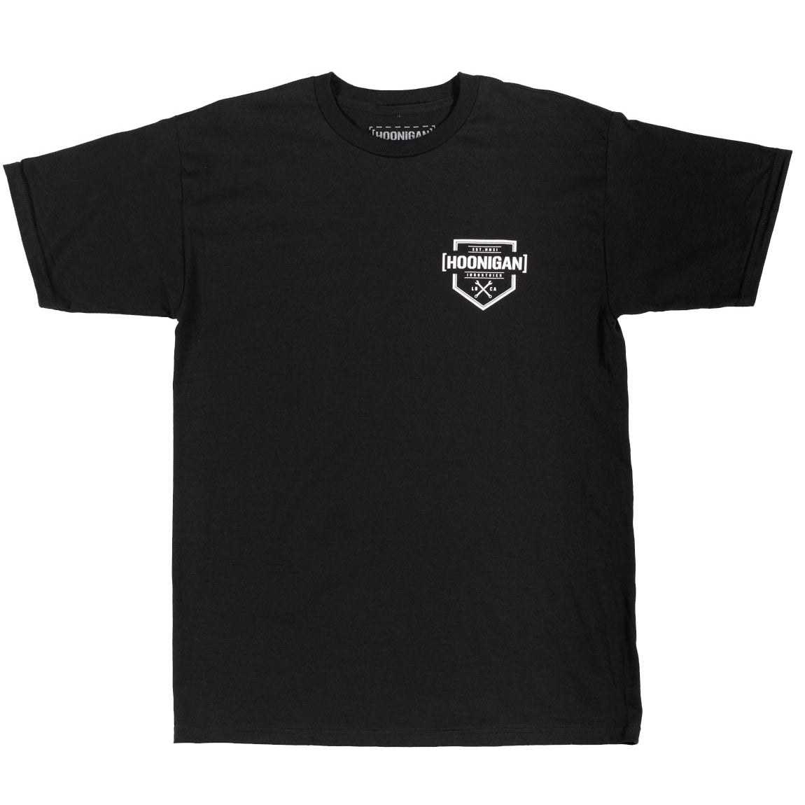 Hoonigan BRACKET X LOGO Short Sleeve Tee in black, featuring a bold graphic logo on the chest.