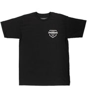 Hoonigan BRACKET X LOGO Short Sleeve Tee in black, featuring a bold graphic logo on the chest.
