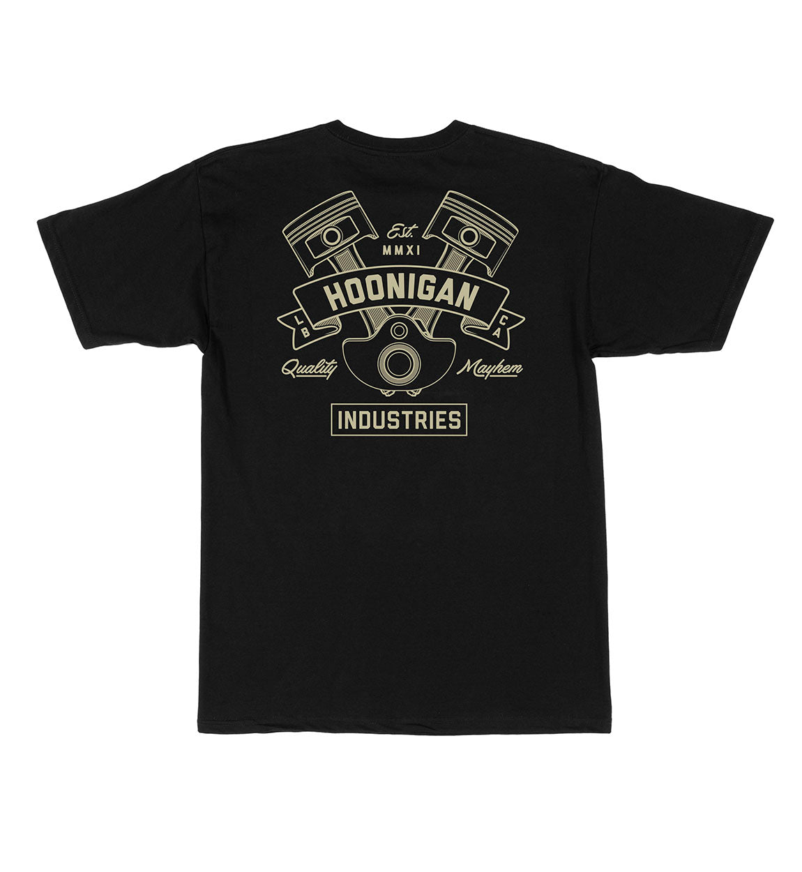 Hoonigan CRANKED Black Short Sleeve Tee featuring bold graphic design and relaxed fit.
