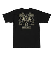 Hoonigan CRANKED Black Short Sleeve Tee featuring bold graphic design and relaxed fit.
