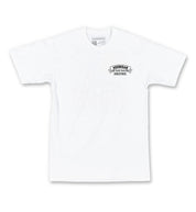 Hoonigan CRANKED Short Sleeve Tee in white with bold black graphics on the front.