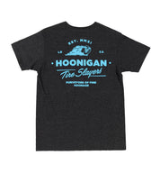 Hoonigan CHEATER SLICKS Short Sleeve Tee in black featuring graphic print on the front.