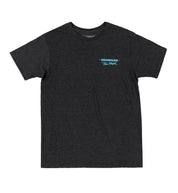 Hoonigan CHEATER SLICKS Short Sleeve Tee featuring a graphic design on a black background, showcasing a racing-inspired aesthetic.