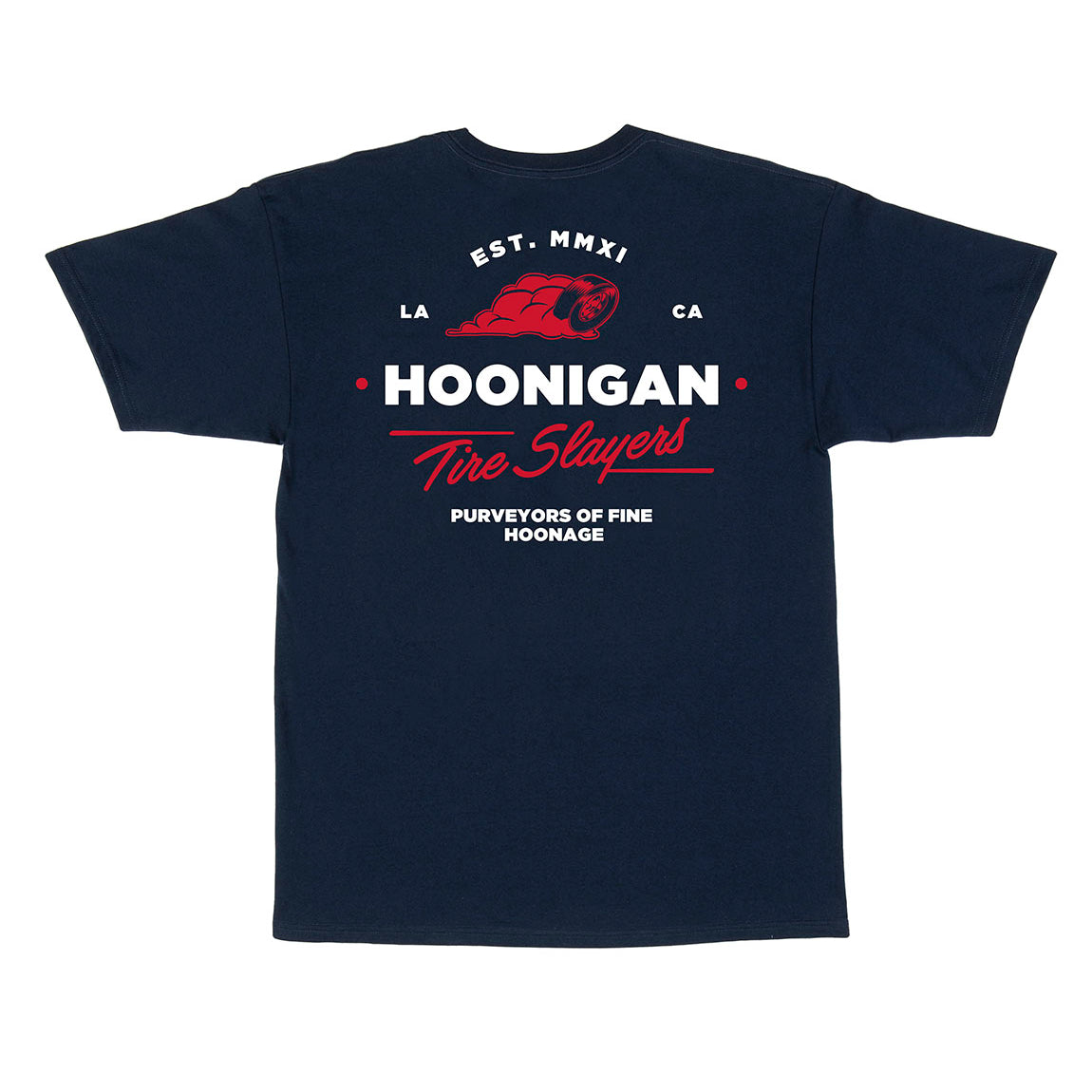 Hoonigan CHEATER SLICKS short sleeve tee featuring bold graphic design on a black background.